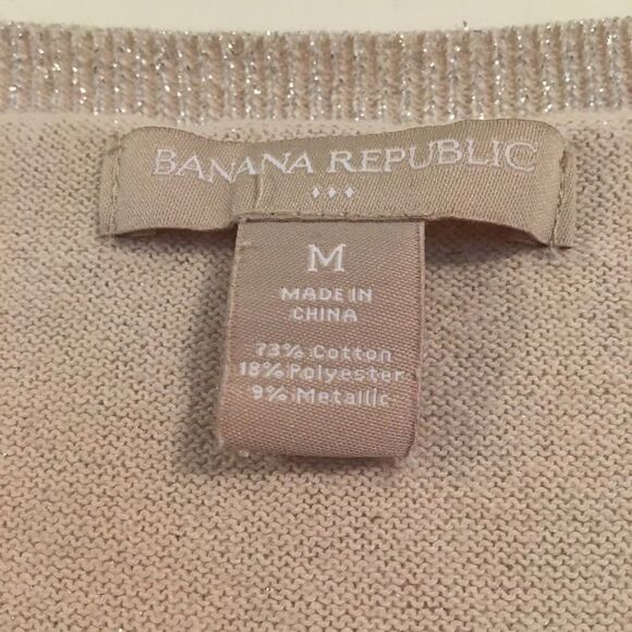 Banana Republic holiday silver shimmer sweater M - Picture 4 of 6